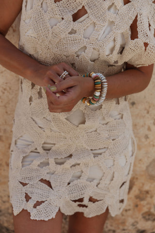 Bambola Candy Bracelet Rainbow. A playful chunky bracelet crafted with colorful glass beads and freshwater pearls.